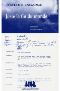 Acheter le livre : Juste la fin du monde librairie du spectacle