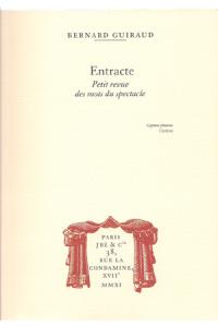 Acheter le livre : Entracte librairie du spectacle