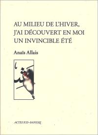 Acheter le livre : Au milieu de l'hiver j'ai découvert en moi un invincible été librairie du spectacle